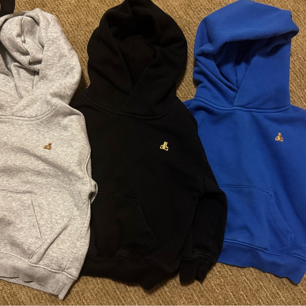 Gray, Black, and Blue Gap Hoodies